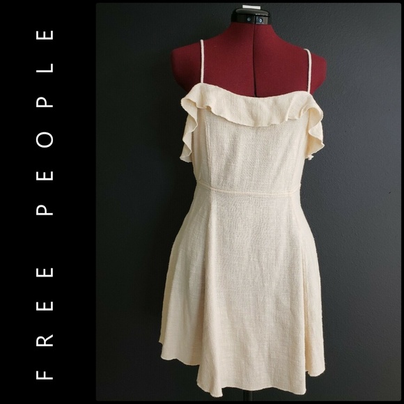 Free People Woman Sexy Short Dress Sz Medium Cream
